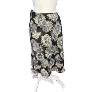 Talbots Skirt Women's 10 Linen Silk Midi Dandelion Print